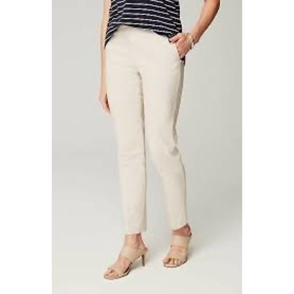J.Jill Wearever Refined Twill Slim Leg Trousers Size 12 Cream